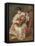 Femme jouant de la guitare-Pierre-Auguste Renoir-Framed Stretched Canvas