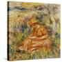 Femme lisant dans un jardin-Pierre-Auguste Renoir-Stretched Canvas