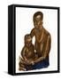 Femme M'gogo Avec Son Enfant (Dodoma), from Dessins Et Peintures D'afrique, Executes Au Cours De L'-Alexander Yakovlev-Framed Stretched Canvas