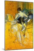 Femme Mettant Son Corset-Henri de Toulouse-Lautrec-Mounted Art Print