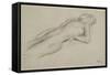 Femme nue allongée sur le dos, étude pour Scène de guerre-Edgar Degas-Framed Stretched Canvas