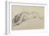 Femme nue allongée sur le ventre, la tête entre les bras-Edgar Degas-Framed Giclee Print