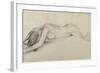 Femme nue allongée sur le ventre, la tête entre les bras-Edgar Degas-Framed Giclee Print