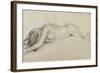 Femme nue allongée sur le ventre, la tête entre les bras-Edgar Degas-Framed Giclee Print