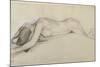 Femme nue allongée sur le ventre, la tête entre les bras-Edgar Degas-Mounted Giclee Print