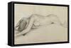 Femme nue allongée sur le ventre, la tête entre les bras-Edgar Degas-Framed Stretched Canvas