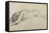 Femme nue allongée sur le ventre, la tête entre les bras-Edgar Degas-Framed Stretched Canvas