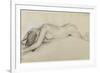 Femme nue allongée sur le ventre, la tête entre les bras-Edgar Degas-Framed Giclee Print