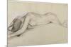 Femme nue allongée sur le ventre, la tête entre les bras-Edgar Degas-Mounted Giclee Print