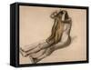 Femme nue, assise par terre, se peignant-Edgar Degas-Framed Stretched Canvas