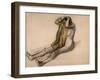 Femme nue, assise par terre, se peignant-Edgar Degas-Framed Giclee Print