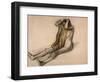 Femme nue, assise par terre, se peignant-Edgar Degas-Framed Giclee Print