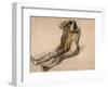 Femme nue, assise par terre, se peignant-Edgar Degas-Framed Giclee Print