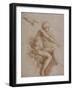 Femme nue assise sur des nuées portée par deux enfants ailés, reprise de la main droite et-Raffaello Sanzio-Framed Giclee Print