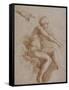 Femme nue assise sur des nuées portée par deux enfants ailés, reprise de la main droite et-Raffaello Sanzio-Framed Stretched Canvas