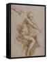 Femme nue assise sur des nuées portée par deux enfants ailés, reprise de la main droite et-Raffaello Sanzio-Framed Stretched Canvas