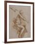 Femme nue assise sur des nuées portée par deux enfants ailés, reprise de la main droite et-Raffaello Sanzio-Framed Giclee Print