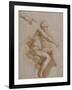 Femme nue assise sur des nuées portée par deux enfants ailés, reprise de la main droite et-Raffaello Sanzio-Framed Giclee Print