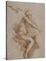 Femme nue assise sur des nuées portée par deux enfants ailés, reprise de la main droite et-Raffaello Sanzio-Stretched Canvas