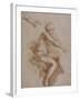 Femme nue assise sur des nuées portée par deux enfants ailés, reprise de la main droite et-Raffaello Sanzio-Framed Giclee Print