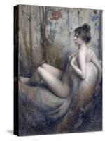 Femme nue assise sur un canapé-Eugène Vidal-Stretched Canvas