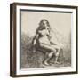 Femme nue assise sur une butte-Rembrandt van Rijn-Framed Giclee Print
