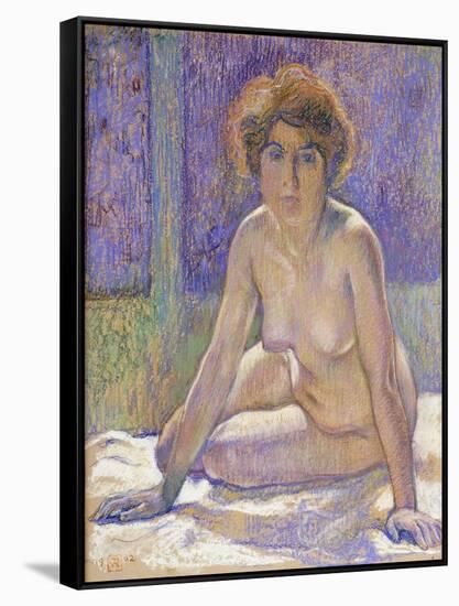 Femme Nue Assise-Theo Rysselberghe-Framed Stretched Canvas