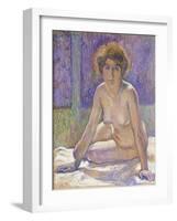 Femme Nue Assise-Theo Rysselberghe-Framed Giclee Print