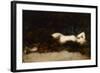 Femme nue couchée dans une fourrure-Jean Jacques Henner-Framed Giclee Print