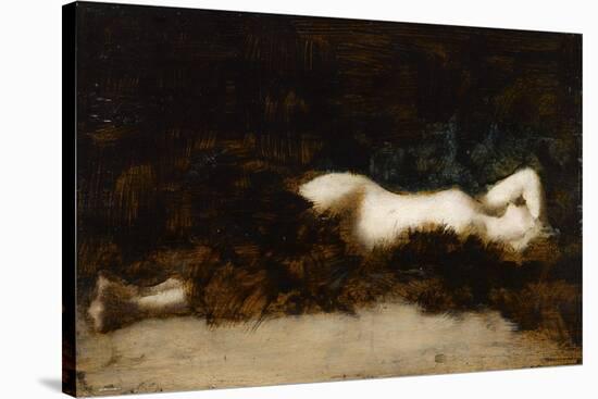 Femme nue couchée dans une fourrure-Jean Jacques Henner-Stretched Canvas