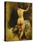 Femme nue de dos-William Etty-Stretched Canvas