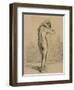 Femme nue, debout et vue de dos, mettant sa chemise-Jean-François Millet-Framed Giclee Print