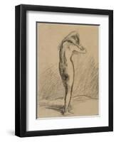 Femme nue, debout et vue de dos, mettant sa chemise-Jean-François Millet-Framed Giclee Print