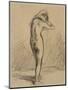 Femme nue, debout et vue de dos, mettant sa chemise-Jean-François Millet-Mounted Giclee Print