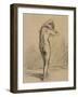 Femme nue, debout et vue de dos, mettant sa chemise-Jean-François Millet-Framed Giclee Print