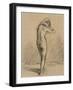 Femme nue, debout et vue de dos, mettant sa chemise-Jean-François Millet-Framed Giclee Print