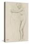 Femme nue, enlaçant une figure à sa droite-Edgar Degas-Stretched Canvas
