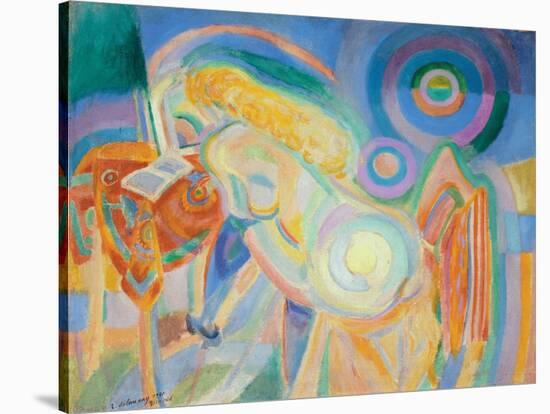 Femme Nue Lisant (Nude Woman Reading)-Robert Delaunay-Stretched Canvas