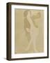 Femme nue, portant une veste brune-Auguste Rodin-Framed Giclee Print