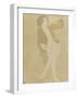 Femme nue, portant une veste brune-Auguste Rodin-Framed Giclee Print