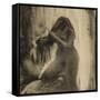 Femme, nue, se coiffant-Edgar Degas-Framed Stretched Canvas