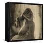 Femme, nue, se coiffant-Edgar Degas-Framed Stretched Canvas