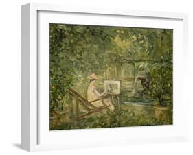 Femme peignant dans un paysage-Pierre Laprade-Framed Giclee Print