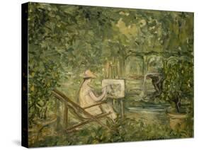 Femme peignant dans un paysage-Pierre Laprade-Stretched Canvas