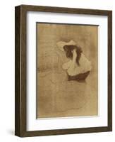 Femme Qui Se Peigne - La Coiffure, Plate VII from Elles-Henri de Toulouse-Lautrec-Framed Giclee Print