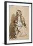 Femme (Saskia ?) assise, les mains sur les genoux, coiffée d'un long voile-Rembrandt van Rijn-Framed Giclee Print