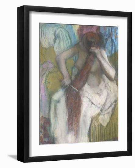 Femme se peignant ou La chevelure-Edgar Degas-Framed Giclee Print