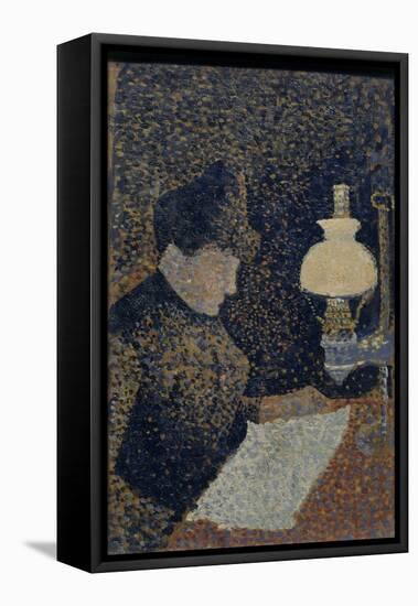 Femme sous la lampe-Paul Signac-Framed Stretched Canvas