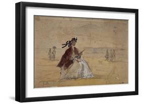 Femme sur une plage-Eugène Boudin-Framed Giclee Print