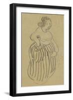 Femme vêtue d'une robe rayée-Vincent van Gogh-Framed Giclee Print